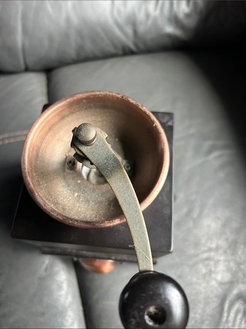 Vintage-Style Manual Coffee Grinder in Black and Copper Finish